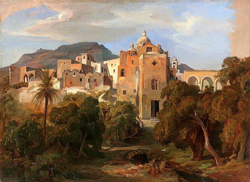 Johann Wilhelm Schirmer Capri mit Blick auf Santa Serafina Sweden oil painting art